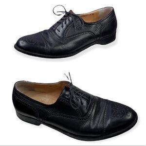 Bruno Magli Black Leather Lace Detailed Oxfords SZ 9